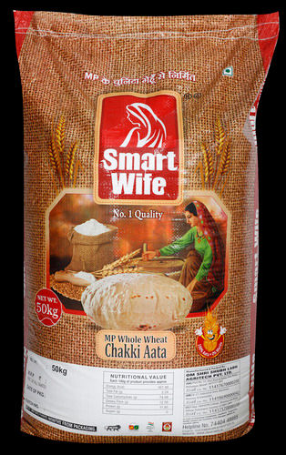 White Smart Wife Mp Whole Wheat Chakki Atta (Flour), 50 Kg Pack