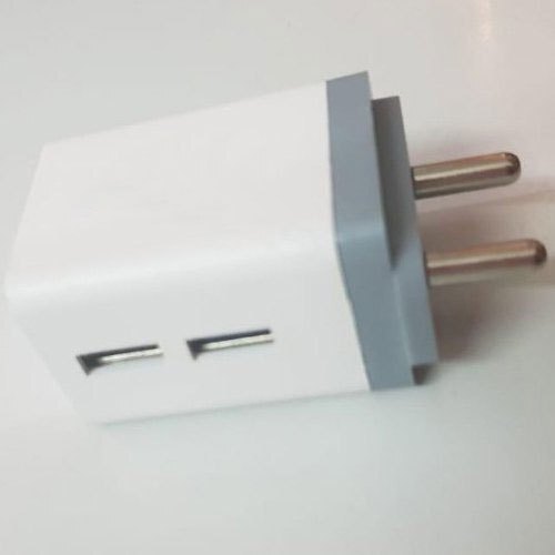 White 3.5 Amp Dual Port Mobile Charger Adapter For Android And iPhone - High-Quality Materials Lightweight Design Dual USB Ports LED Indicator