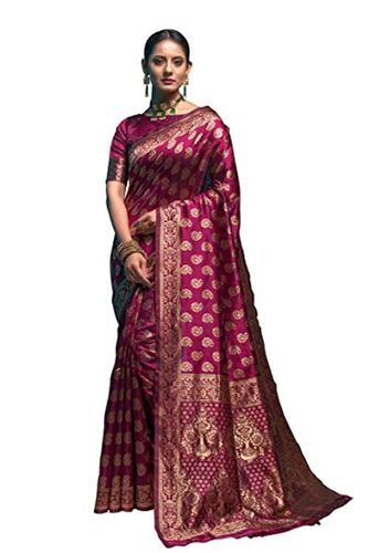 Buy WEDDING VASTRA Solid/Plain Daily Wear Chiffon Purple Sarees