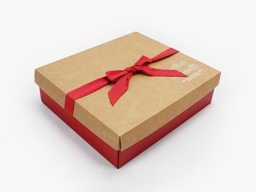 Beautiful Strong Brown And Red Color Recyclable Cake Packaging Boxes