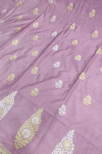 Casual Wear Printed Purple Banarasi Pure Katan Saree