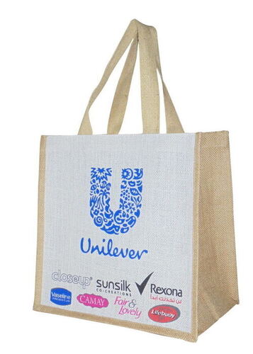 खरीदारी, यात्रा के लिए वैरी डिज़ाइनर प्रिंटेड जूट और कॉटन कैरी बैग