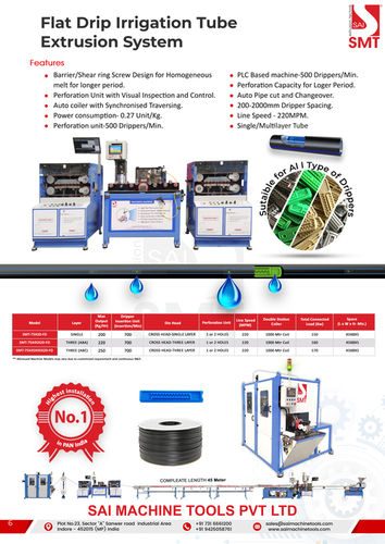 Flat Drip Irrigation Tube Extrusion System