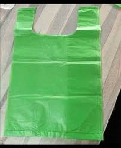 Light Weight Water Resistant Plain Green Color Plastic Carry Bag For Multipurpose