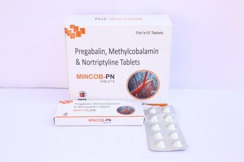 Mincob PN Tablets - 10x1x10 Pack | White, Pharmaceutical Grade, Neuropathic Pain Relief with Pregabalin, Methylcobalamin, Nortriptyline, Take as Prescribed