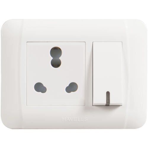 White Colour Fire Proof Coral Modular Switch And Socket Havells For Electric Fittings Application: Home