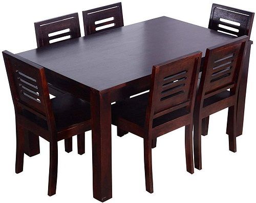 Classic And Modern Solid Stylish Beautiful Square Brown Wooden Dining Table