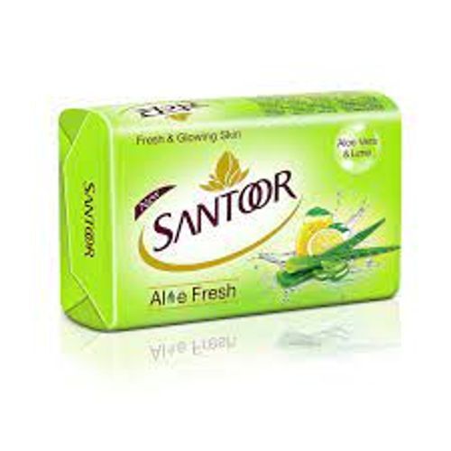 Green For Fresh And Glowing Skin Zesty Freshness Premium Quality Santoor Soap Aloe Fresh 