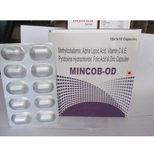 Mincob OD Tablets - 10x1x10 Pack | Comprehensive B Vitamin Blend with Methylcobalamin, Vitamin C & E, Pyridoxine for Enhanced Health and Wellness