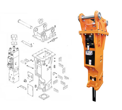 Rb Hydraulic Rock Breaker With Nitrogen Gas Operating Method Body Material: Steel