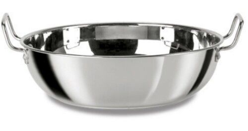 Silver Stainless Steel Kadhai For Home Kitchen, Size 7 To 12 Inch