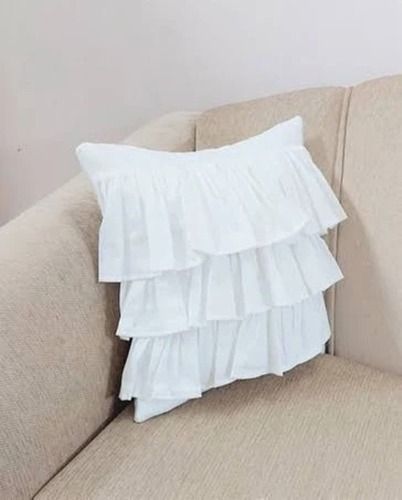 Zip Closure Cotton Cushion Cover With Dimension 16x16 Inch Square Shape And White Color