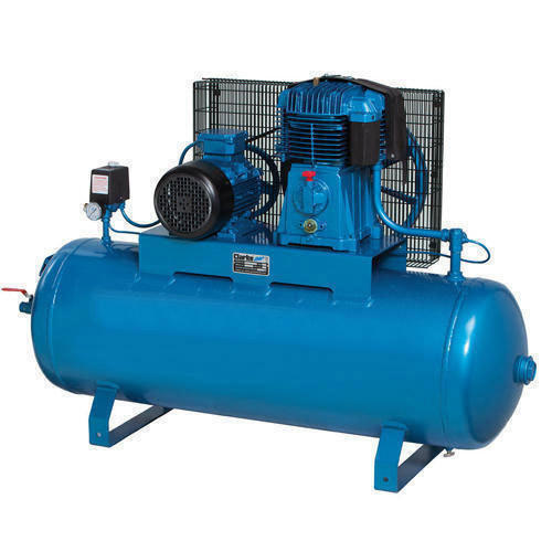 Blue Cylindrical Floor-Mounted Portable Electric High-Pressure Air Compressor