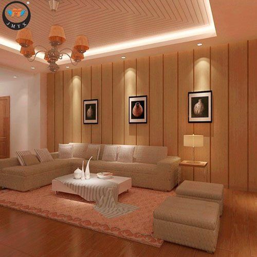 Brown Plain Pattern Beautifully Finished Pvc Wall Panel For Home With 2-3mm Thickness