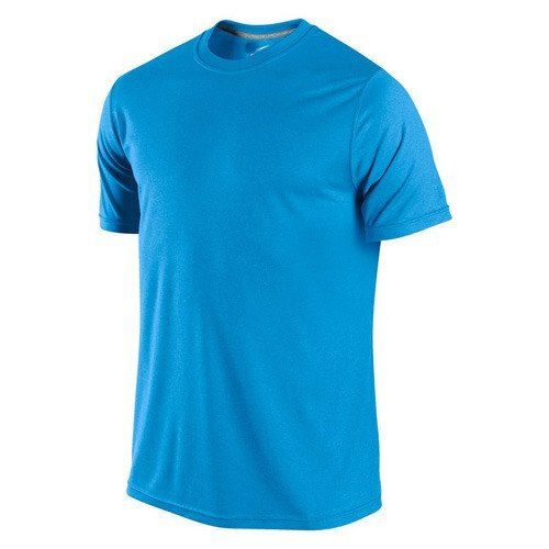 Casual Wear Polyester Blue Colour Plain Half Sleeve Round Collar Neck Dry Fit T Shirt For Men Gender: Male