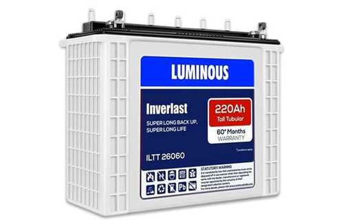 High Performances Low Maintenance Luminous Iltt 26060 220Ah Tubular Battery Weight: 60  Kilograms (Kg)