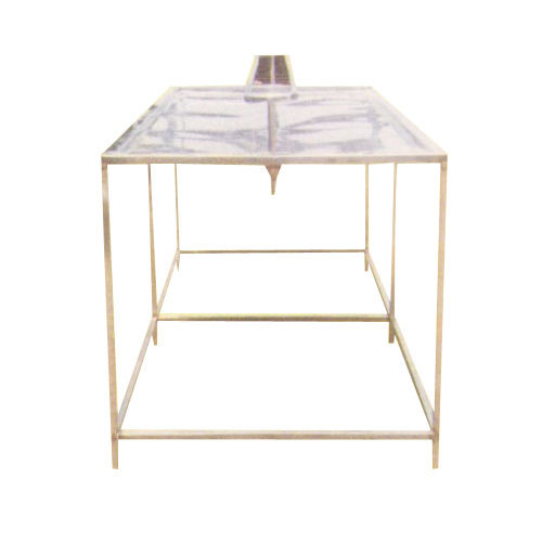 Light Brown Lightweighted Rust-Proof Stainless Steel Rectangular Portable Processing Table