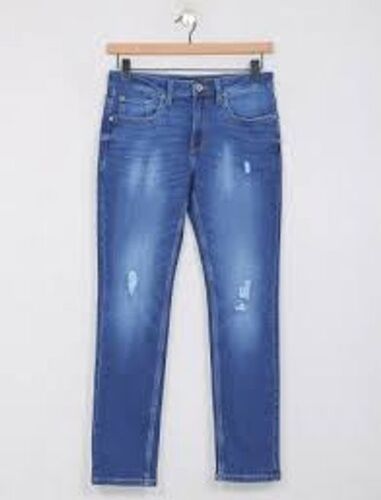 Plain Dyed Made Of A Soft Pre-shrunk Cotton Fabric Blue Wrapped Style Jeans