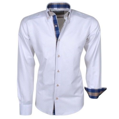 Plain White Full Sleeve Collar Neck Breathable And Easy To Wash Formal Wear Shirt For Men