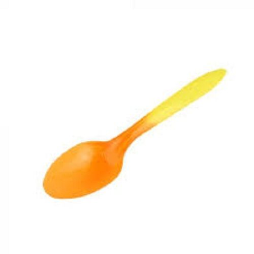 Plastic Spoon In Orange Color Perfect For Stirring Breakfast, Lunch And Dinner