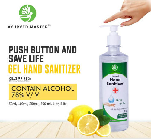 78% V/V Alcohol Based Lemon Fragrance Gel Hand Sanitizer (500 ML)