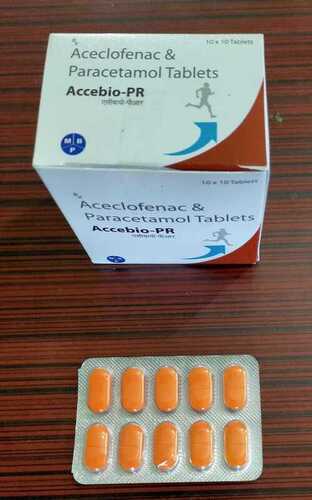 Accebio Pr Aceclofenac And Paracetamol Tablets, 10 X 10 Tablets 