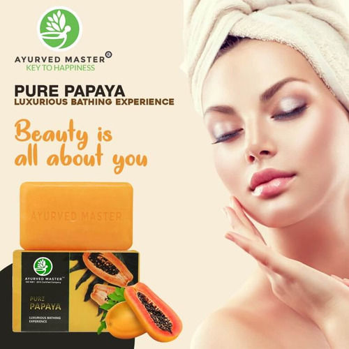 Deep Cleansing Ayurved Master Papaya Soap With Aloe Vera And Honey Extract, 125G