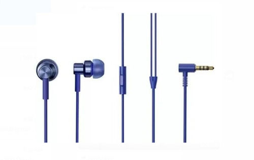 Blue 3.5 Mm Jack Wired Length 1.3 Meter Wired Earphone With Microphone 