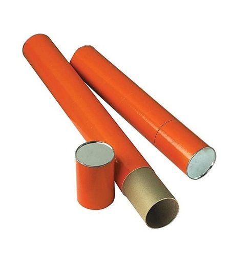 Paper Core Tube In Orange Color Use For Wrapping And Packing Products 