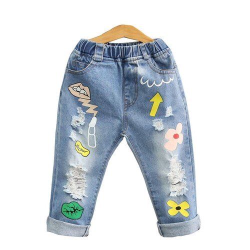 Grey Party Wear And Stylish Embroidery Designer Denim Machine Wash Kids Jeans Pant