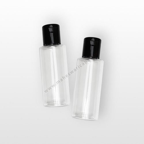 50 Ml Storage Capacity Transparent And Black Empty Plastic Bottle