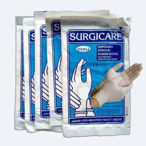  Comfortable Powder Free Disposable White Latex Medical Hand Gloves