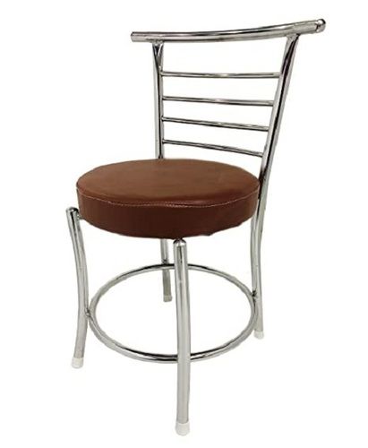 Comfortable Corrosion And Rust Proof Sleek Silver Brown Stainless Steel Chair 
