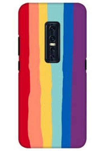 Dust And Scratch Resistant Sleek Lightweight Rainbow Print Mobile Cover - Rubber Material, 4-6 Inches Size, Multicolor, Stylish Protection, Easy Install