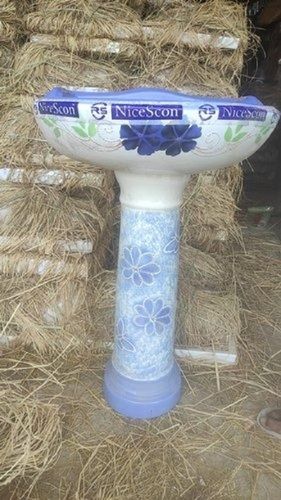 Hdpe Flowery Printed Floor Mounting Installation Ceramic Material Wash Basin 