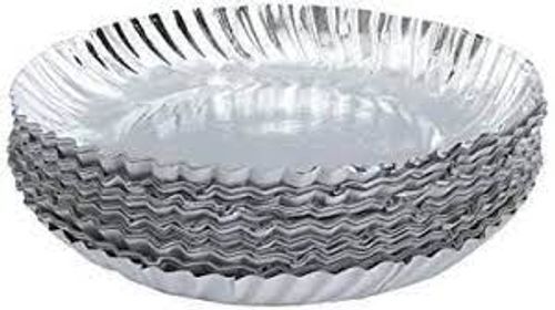 Paper Silver Coated 10 Inch Lightweight Biodegradable Robust Round Silver Plate 