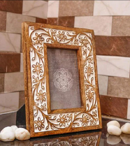 Enamel Lightweight Stylish Decorative Table Tap Rectangular Wooden Brown Photo Frame