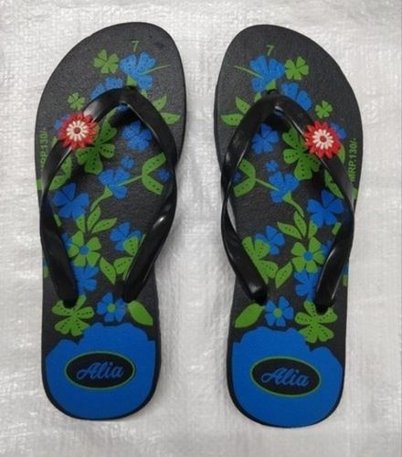 Black Comfortable And Felt To Wear Rubber Ladies Flip Flop