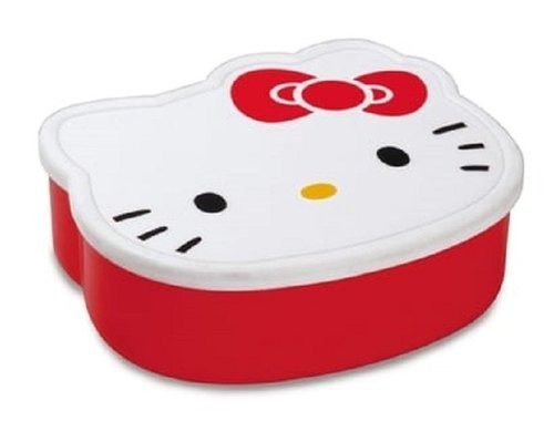 White And Red Colour Hello Kitty Printed Plastic Lunch Box