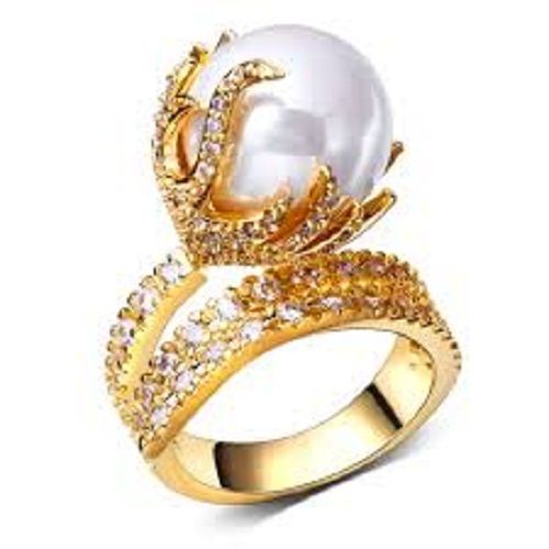 Buy Antique Pearl Ring With Gold Plating 219040 | Kanhai Jewels