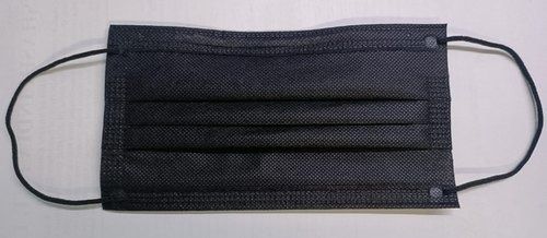 Black Rectangular Non Woven Fabric With Elastic Earloop Face Mask