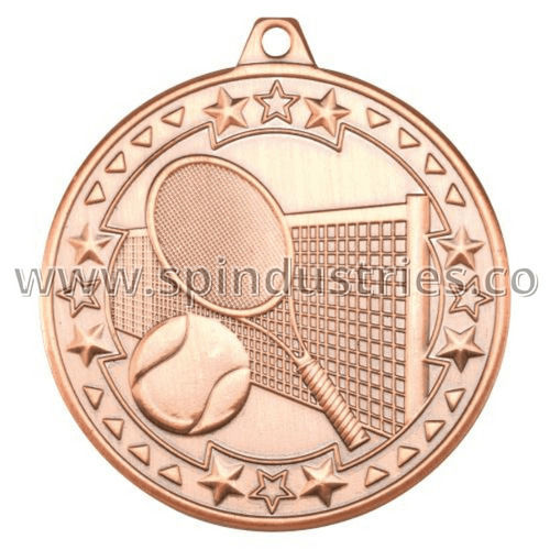 Brown Classy Design Round Shape Bronze Sports Medals For Lawn Tennis