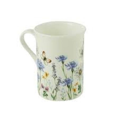 Highly Durable Crack And Scratch Resistance Glossy Fine Finish White Printed Ceramic Cup 