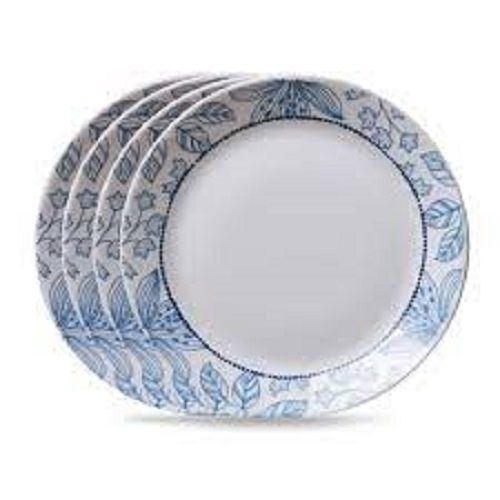 Highly Durable Crack Resistant And Dust Proof Glossy Fine Finish Printed Round White Ceramic Plate