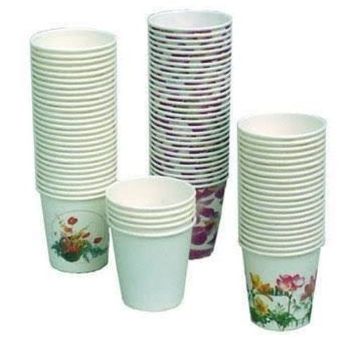 Eco Friendly Biodegerable And Recyclable White Printed Paper Disposable Glass
