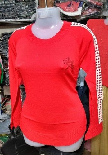 Simple And Stylish Look Breathable Skin Friendly Wrinkle Free Designer Fancy Knitting Top For Girls