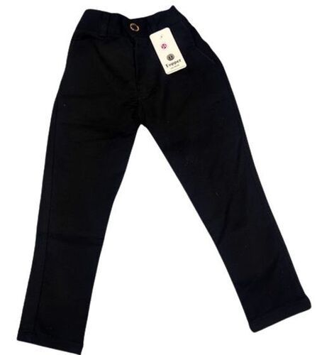 Skin Friendly Smooth Finish Black Cotton Kids Pant