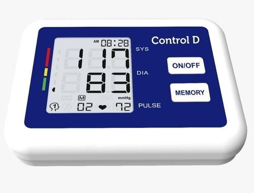 White And Blue Digital Display Control D Digital Blood Pressure Monitor For Medical Use