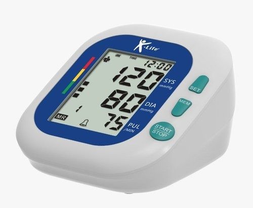 White And Blue Plastic Lcd Display K-Life Fully Automatic Digital Blood Pressure Monitor