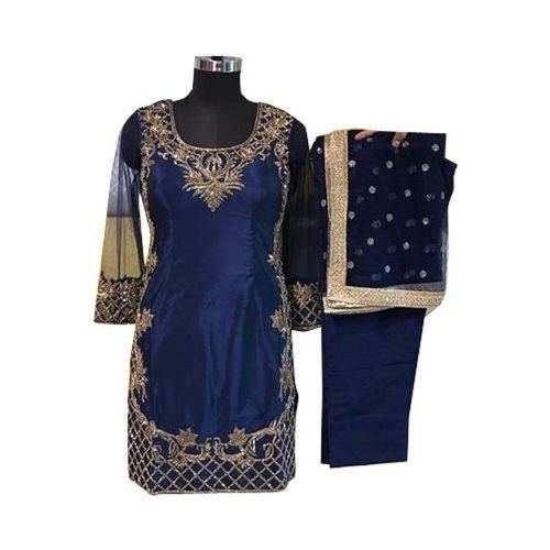 Dusty Pink Thread and Sequins work Straight Cut Salwar Suit  SeasonsChennai